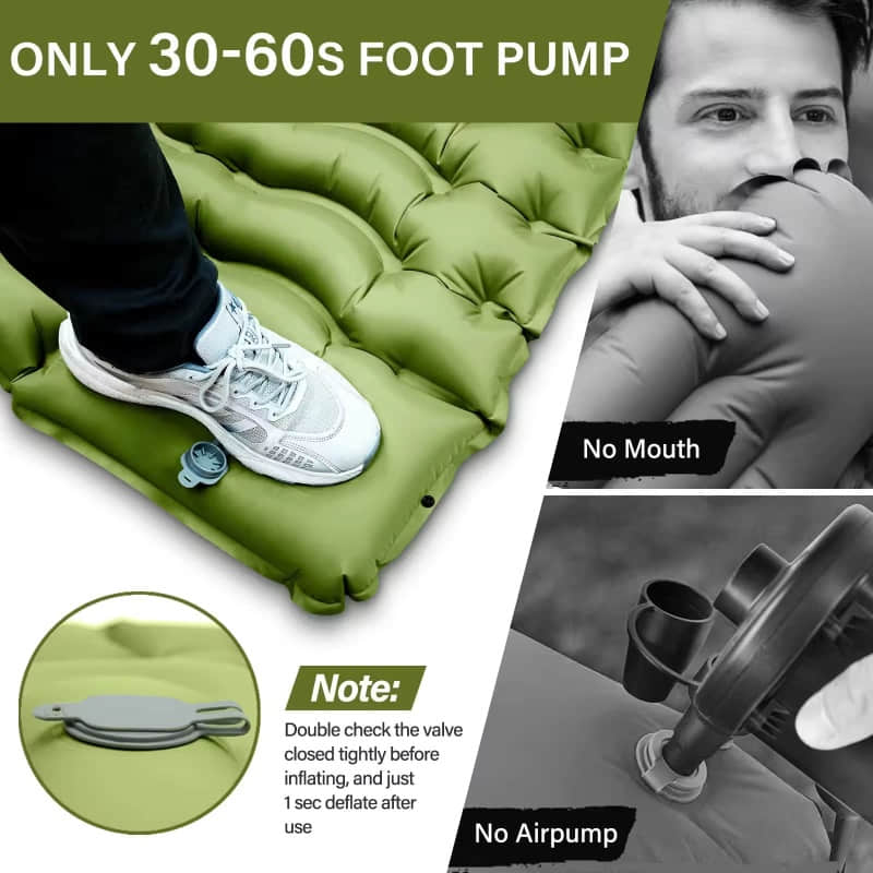 Built-in Foot Pump Inflatable Camping Sleeping Air Mattress