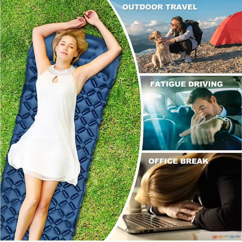 Built-in Foot Pump Inflatable Camping Sleeping Air Mattress Built-in Foot Pump Inflatable Camping Sleeping Air Mattress