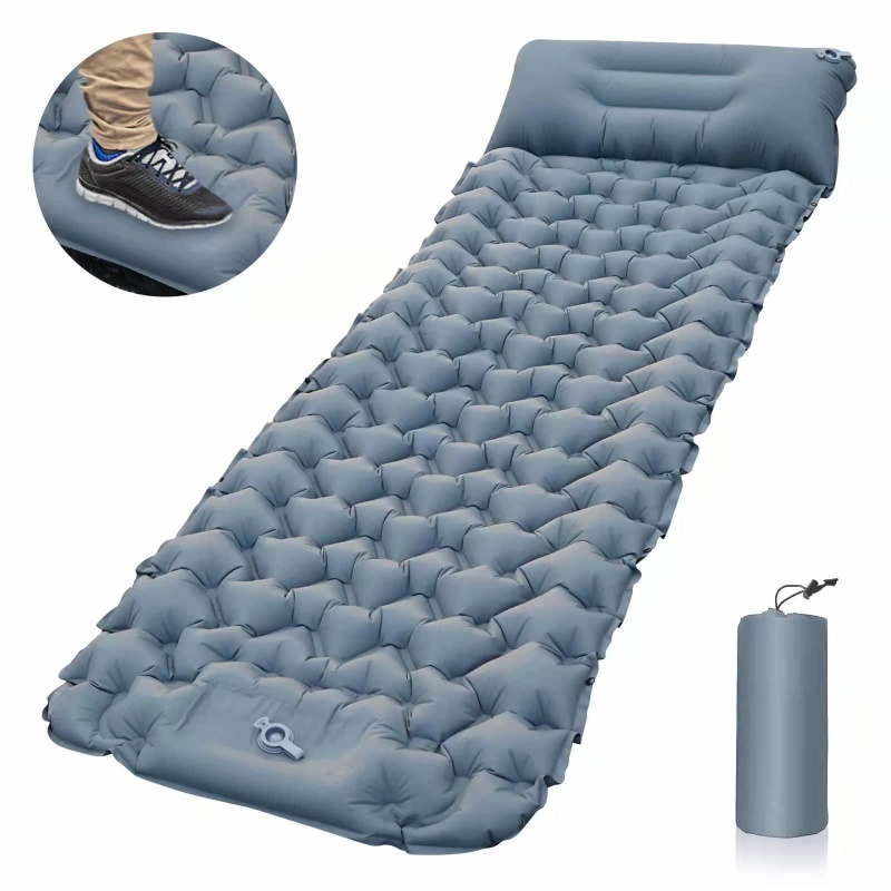 Built-in Foot Pump Inflatable Camping Sleeping Air Mattress