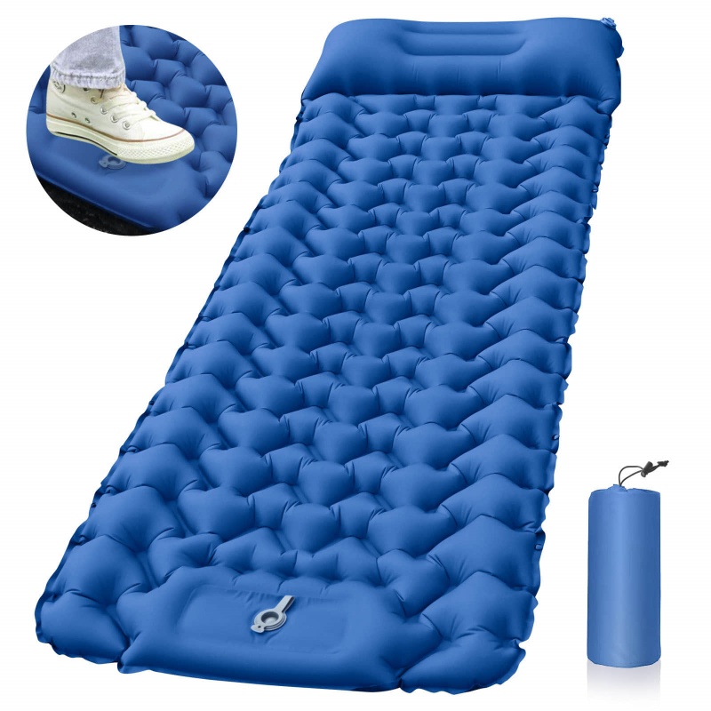 Built-in Foot Pump Inflatable Camping Sleeping Air Mattress
