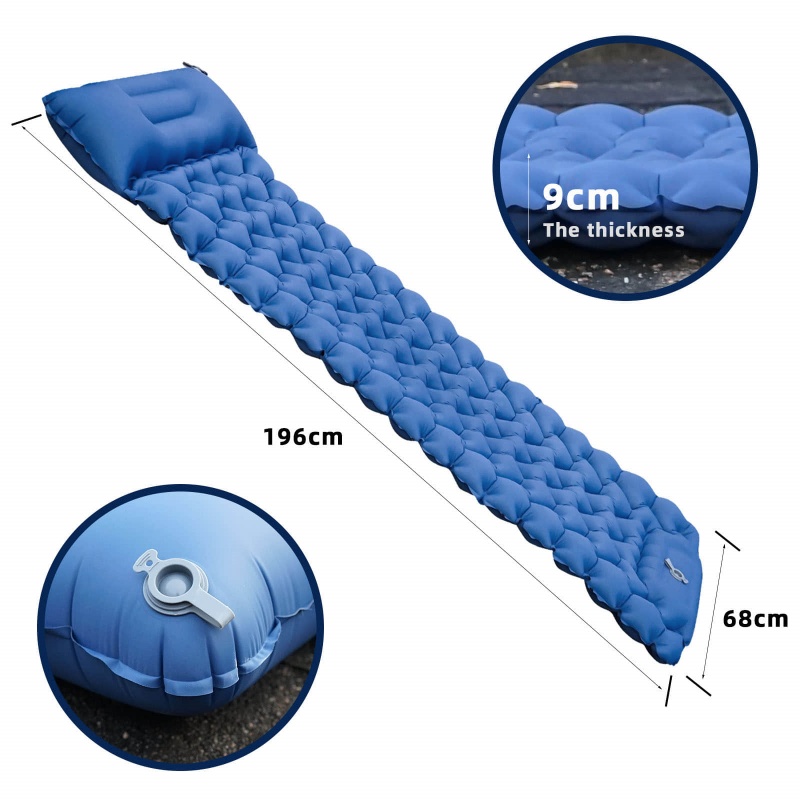 Built-in Foot Pump Inflatable Camping Sleeping Air Mattress