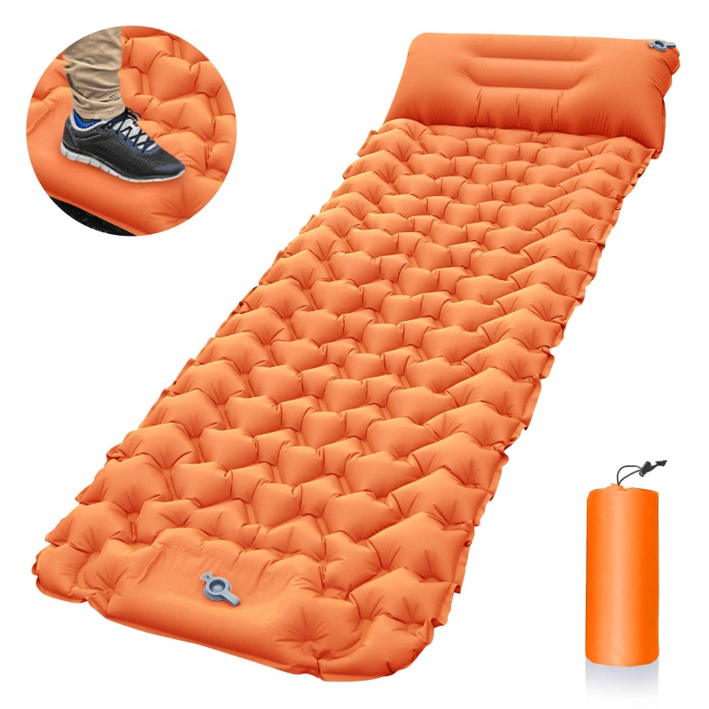 Built-in Foot Pump Inflatable Camping Sleeping Air Mattress