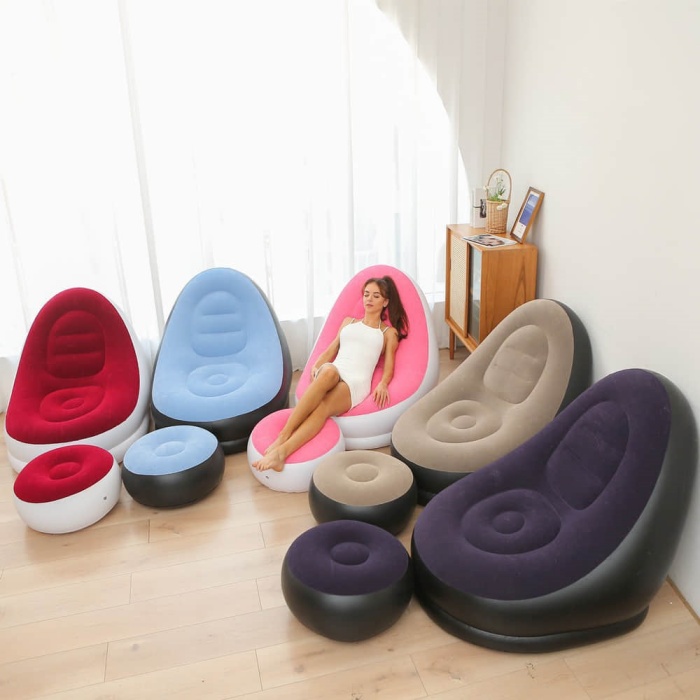  Inflatable Sofa Chair with Foot Stool