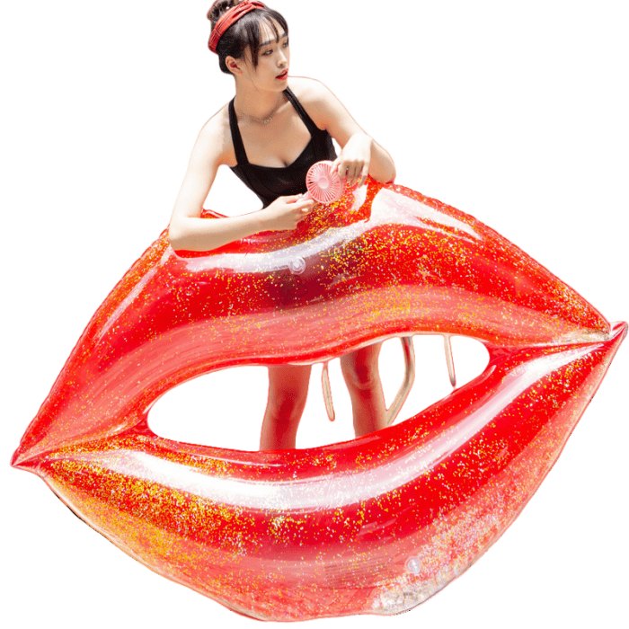 Red Lip Inflatable Pool Float
