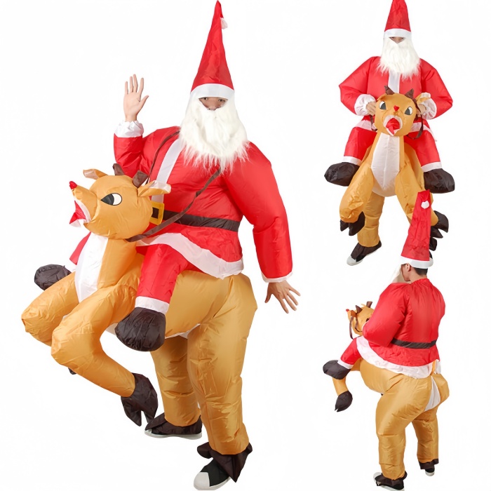 Elk Santa Claus Inflatable Costume
