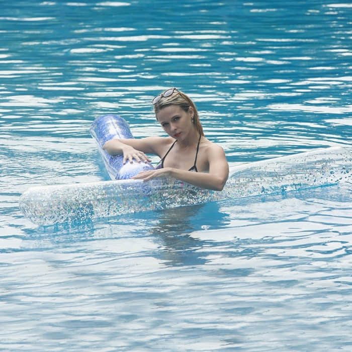 Inflatable Glitter Pool Noodles Float