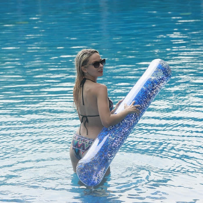 Inflatable Glitter Pool Noodles Float
