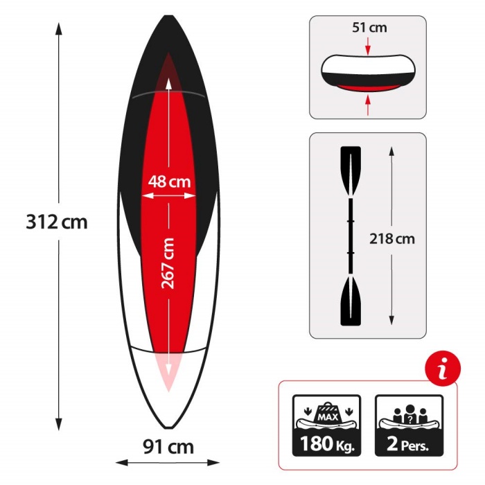 2 person Inflatable pedal Kayak Tandem