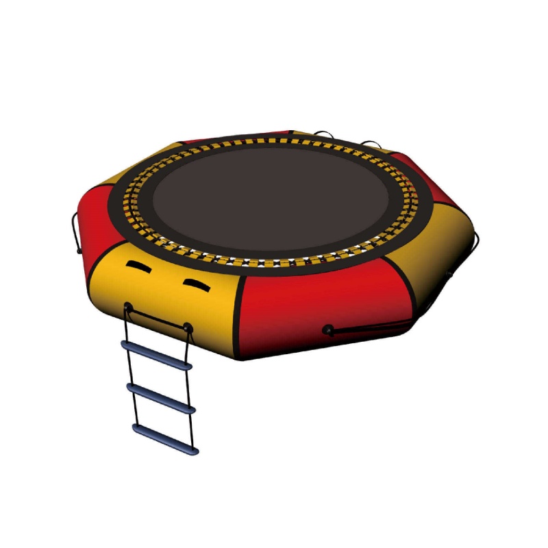 Inflatable floating water trampoline